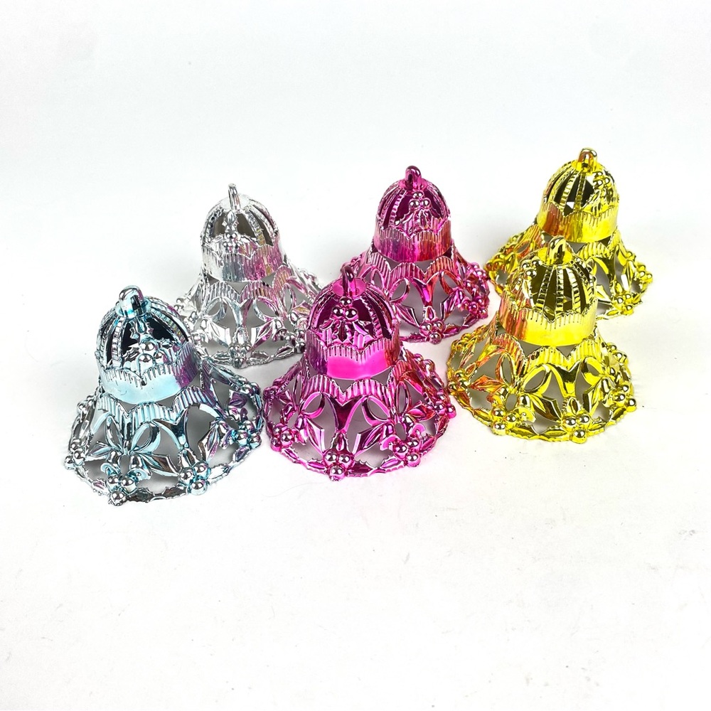 Bradford Plastic Filigree Bell Christmas Ornaments Set of 6.